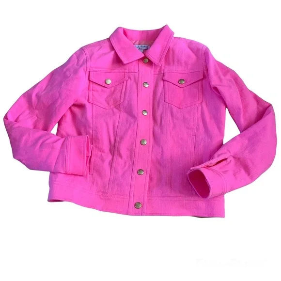 Womens Clothing Womens Dark Pink Denim Jacket GAP X BARBIE Adult